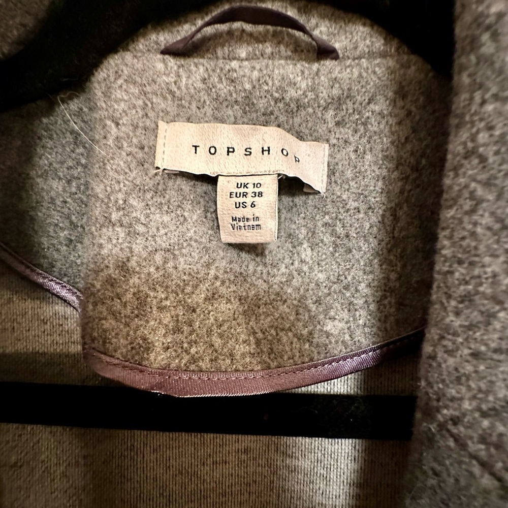 Topshop Riley Long Coat in Grey Marl - Picture 8 of 11